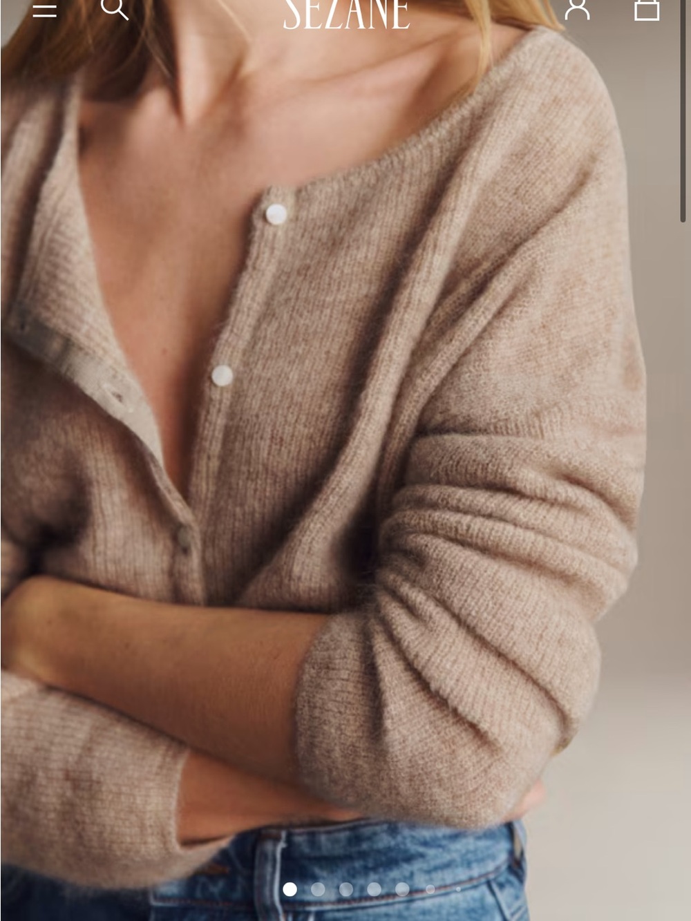 Sezane Light Beige Gaspard Cardigan